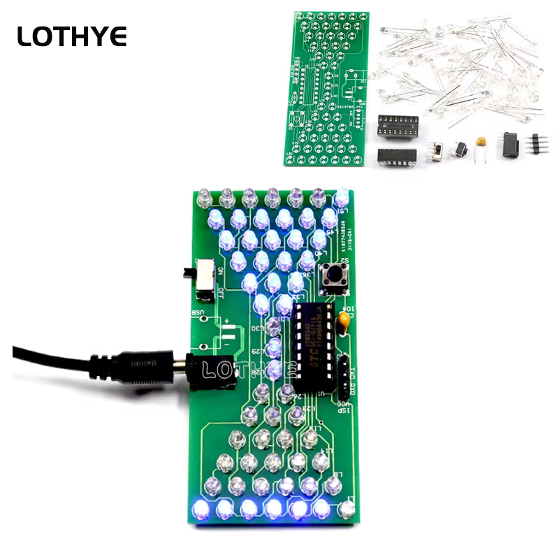 LED Electronic Hourglass DIY Kit 5V Light-emitting Diode Fun Welding
